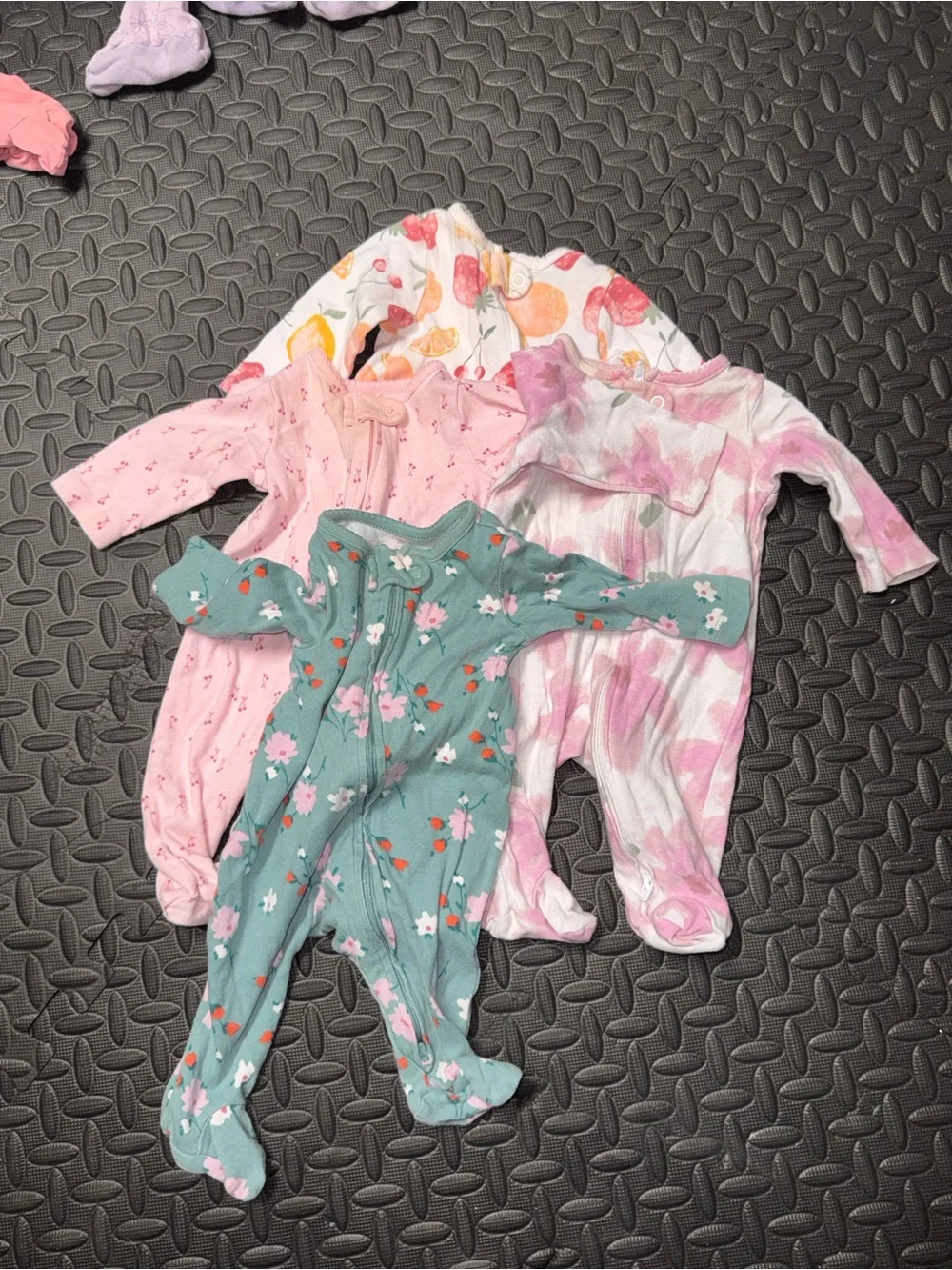 Baby Girls One-Piece Sleepers - 4 Pack USED